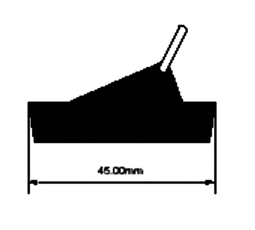 Korek gumowy 45 mm z uchwytem McAlpine rysunek techniczny