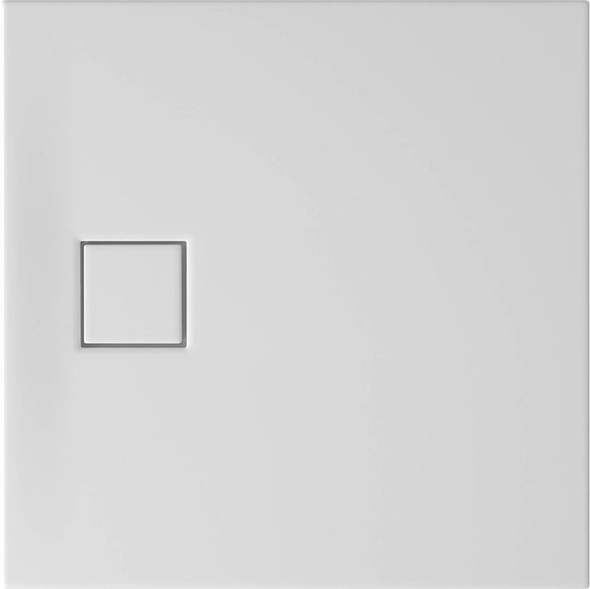 Brodzik kwadratowy, biały mat + syfon 80x4 cm Cersanit Tako Slim