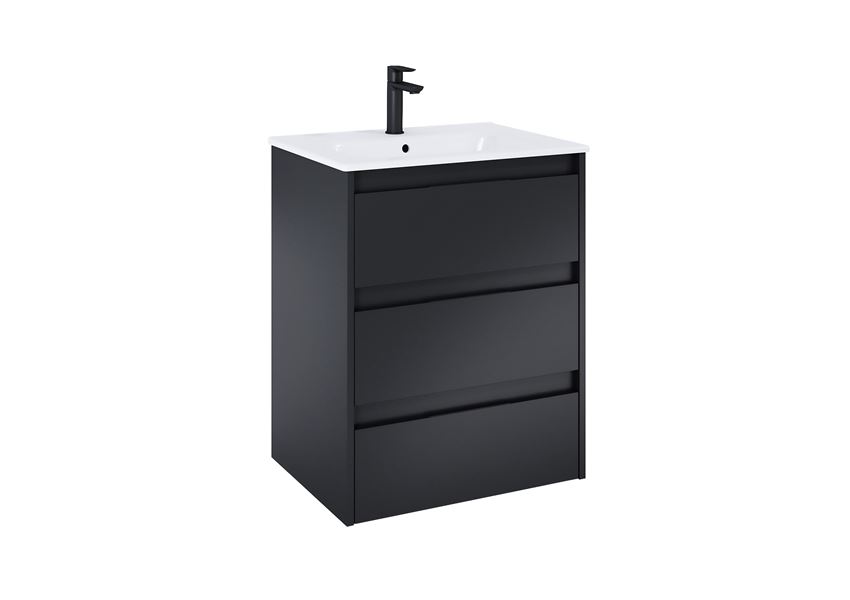 Szafka podumywalkowa 60 cm z 3 szufladami czarny mat Roca Alpine