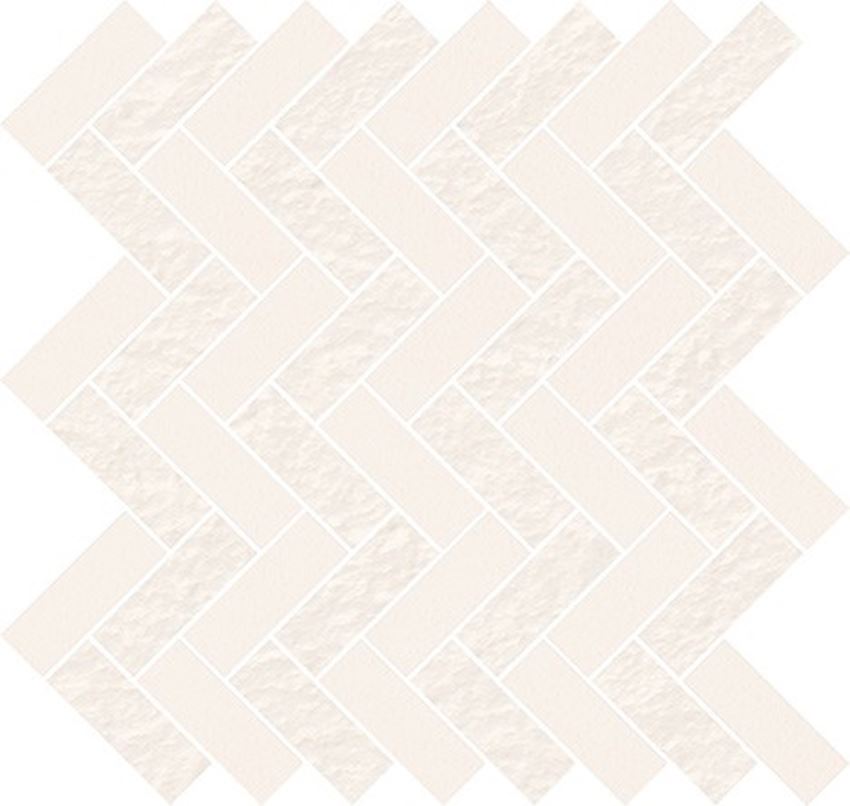 Mozaika 31,3x33,1 cm Cersanit White micro mosaic parquet mix