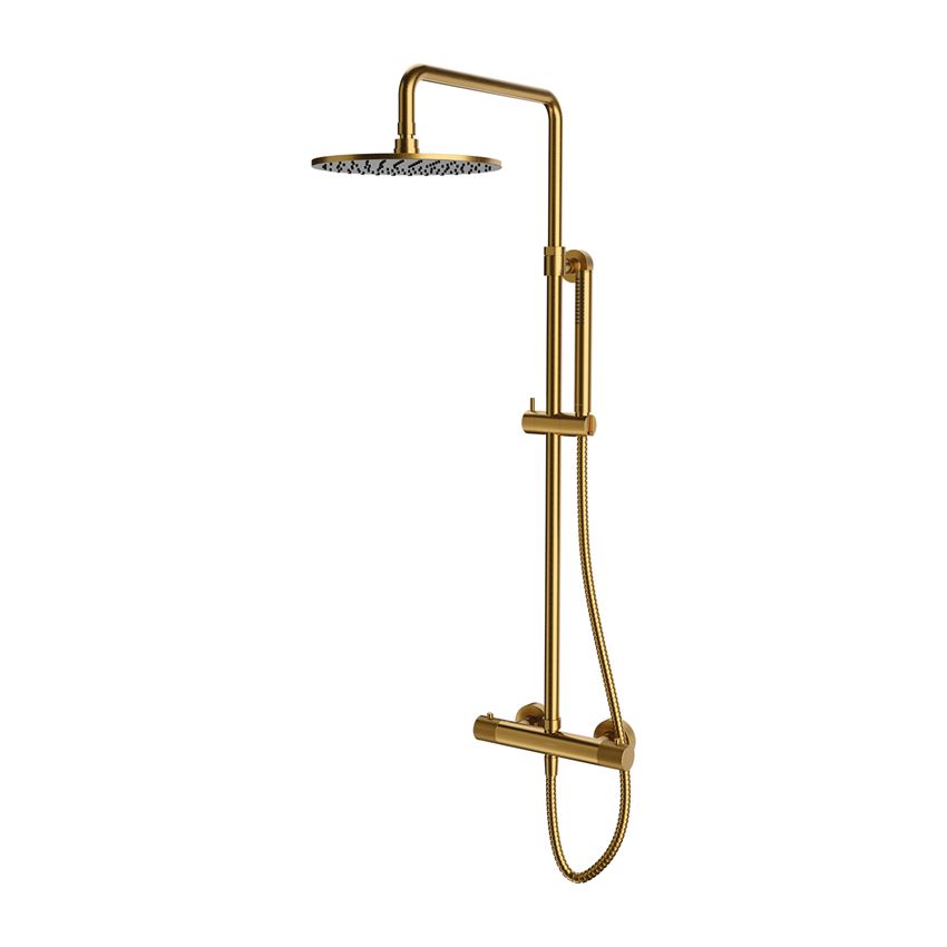 System prysznicowy natynkowy złoty szczotkowany Omnires Contour