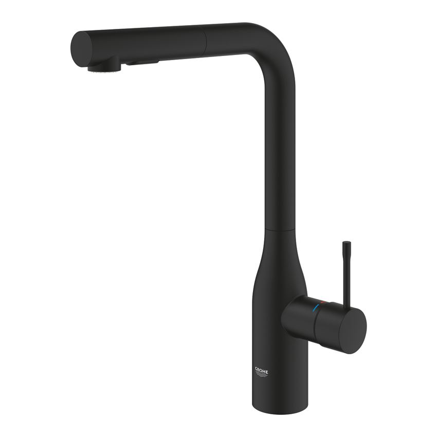 Jednouchwytowa bateria kuchenna matte black Grohe Essence