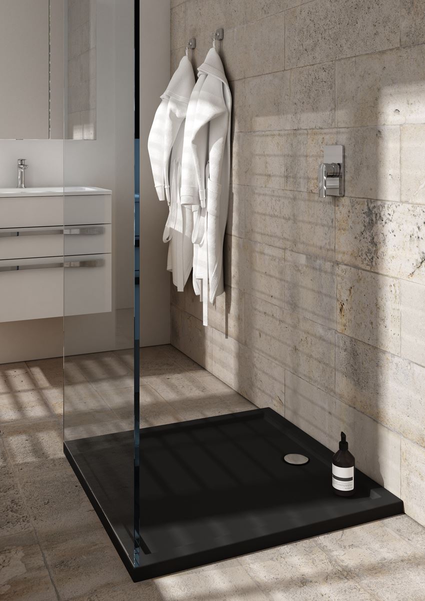 Brodzik kwadratowy czarny matowy Schedpol Caspar New Black Mat