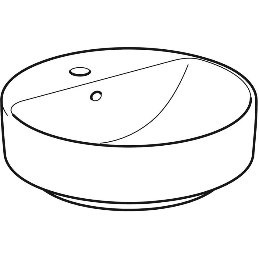 Umywalka nablatowa z otworem na baterię z przelewem 45 cm Geberit VariForm rysunek