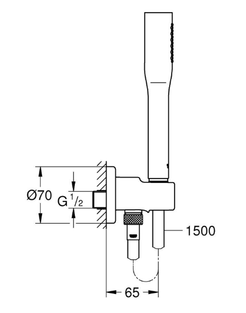 Zestaw prysznicowy Grohe Euphoria Cosmopolitan Stick 26404000 rys techniczny