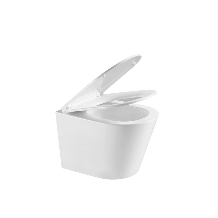 Miska WC podwieszana z deską wolnoopadającą Slim 35,5x51,5 cm, biała IÖ Furi Spin Flux Plus