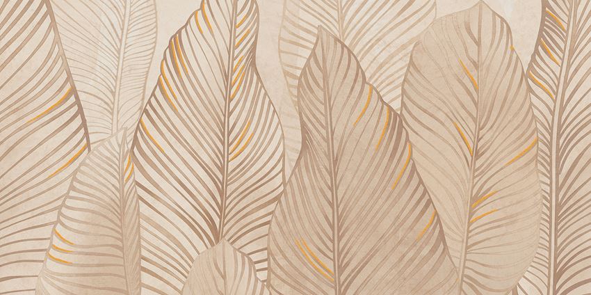 Dekor ścienny gresowy mat 59,8x119,8 cm Tubądzin Mild Clay Leaves C