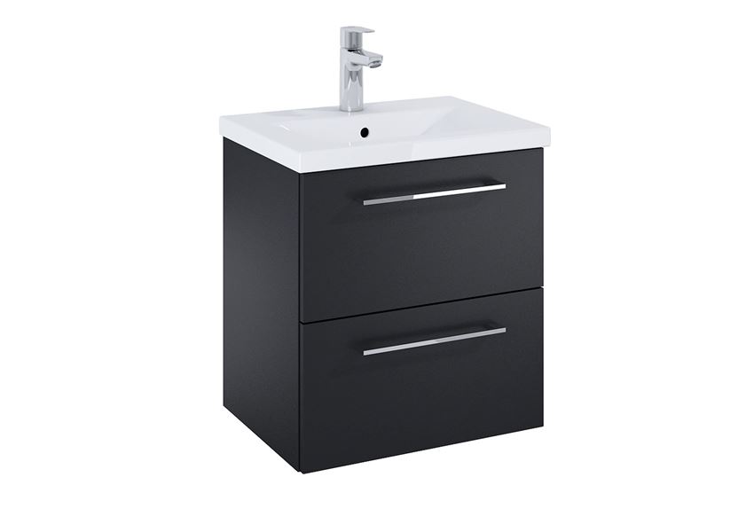 Szafka podumywalkowa 50 cm z 2 szufladami czarny mat Roca Roma Compact