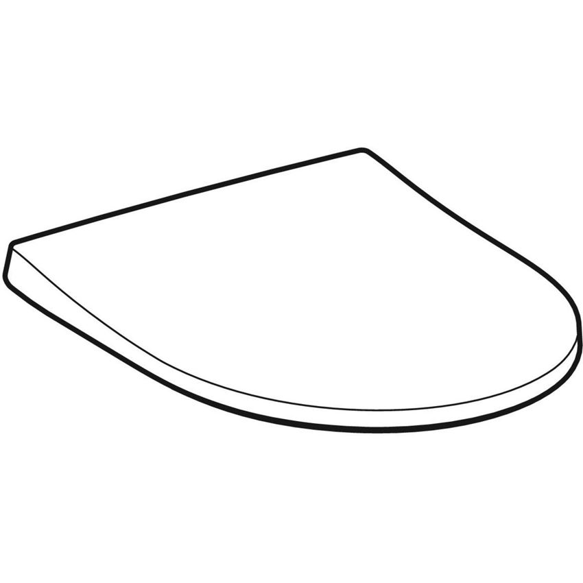 Deska WC wolnoopadająca slim mocowanie od góry biała błyszcząca Geberit iCon rysunek
