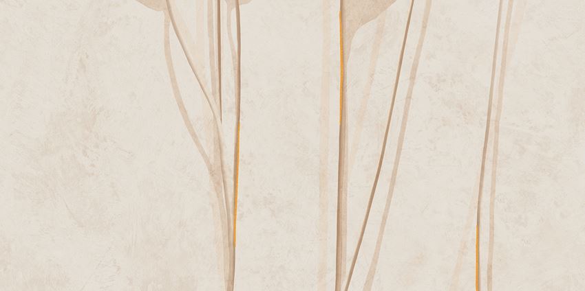 Dekor ścienny gresowy 59,8x119,8 cm Tubądzin Mild Clay Leaves A