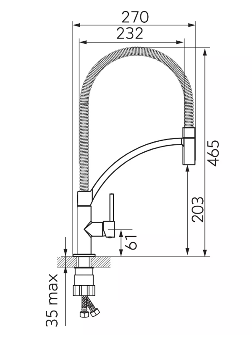 Bateria zlewozmywakowa Ferro Maestro BMS4 rys techniczny