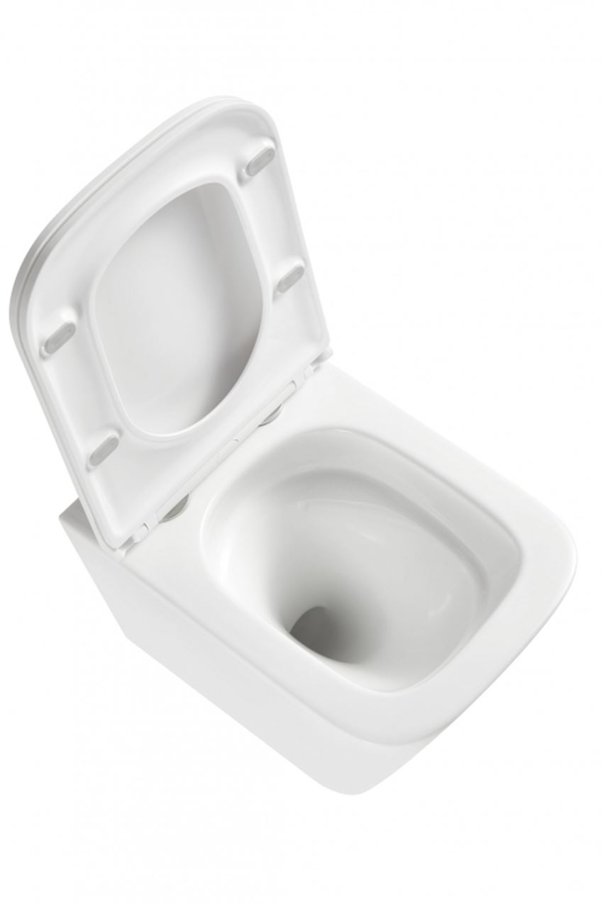 Miska WC podwieszana z deską wolnoopadającą Slim 34x49 cm biała IÖ Gol Plus Spin Flux 