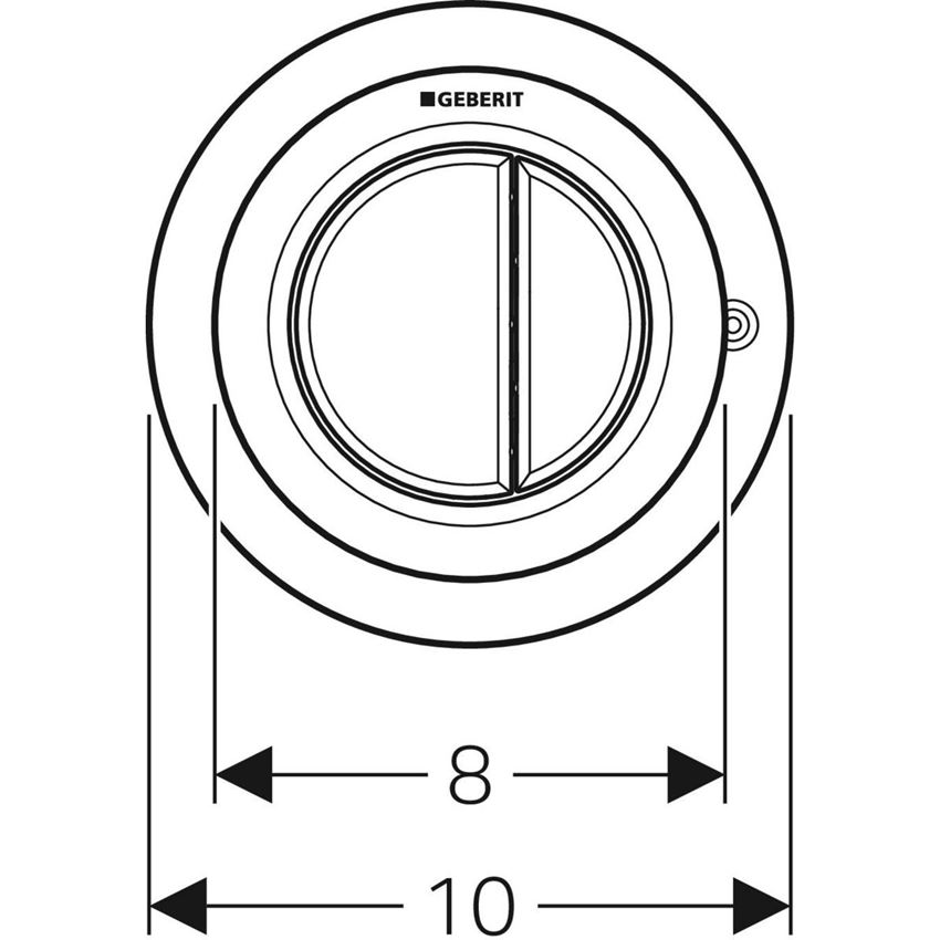 Przycisk spłukujący pneumatyczny meblowy Geberit Typ 01 rysunek