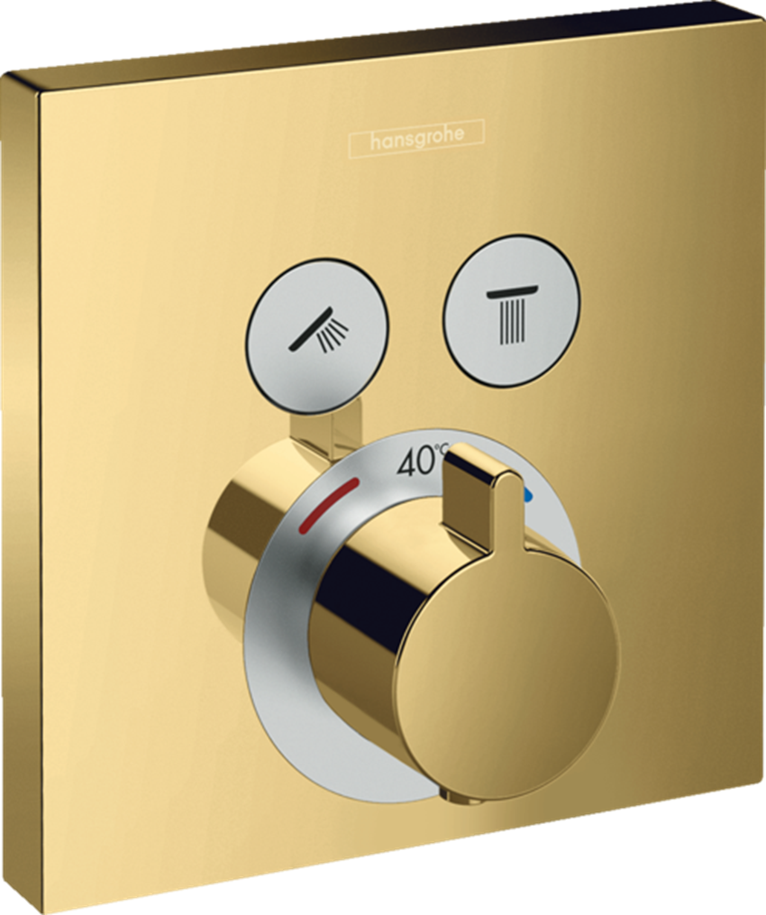 Bateria termostatyczna do 2 odbiorników złoty optyczny polerowany Hansgrohe ShowerSelect