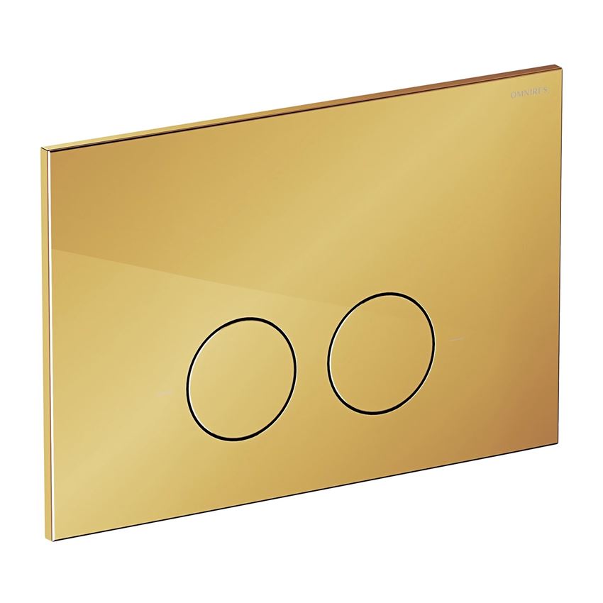 Strongframe stelaż podtynkowy do miski toaletowej + Minimal przycisk spłukujący złoty połysk Omnires Flush Set