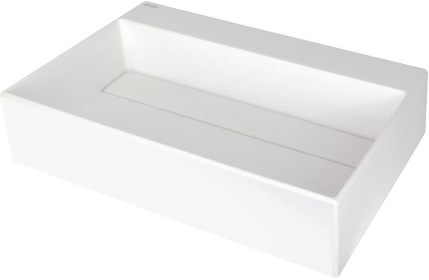 Umywalka stawiana na blacie z miejscem na baterię - z maskownicą 60x40 cm alabaster Deante Correo