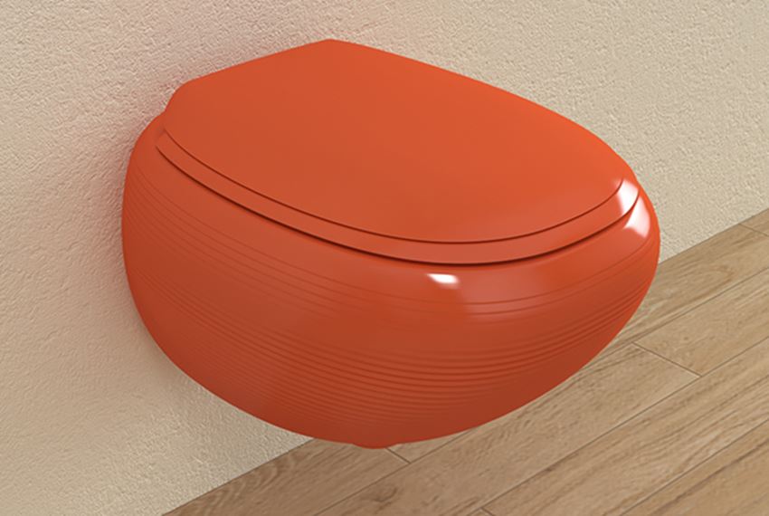 Miska WC wisząca z deską wolnoopadającą Glossy Orange Bocchi Strata