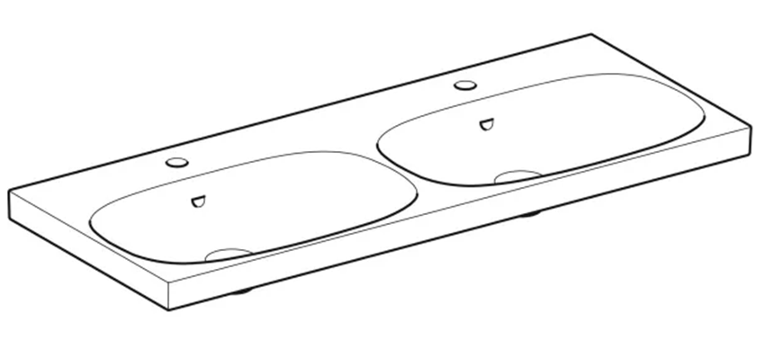 Umywalka podwójna Geberit Acanto 500.627.01.2 rys techniczny