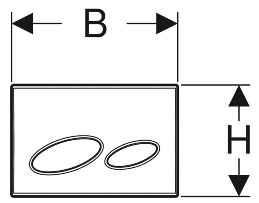 Przycisk spłukujący Geberit Kappa20 115.228.11.1 rys techniczny