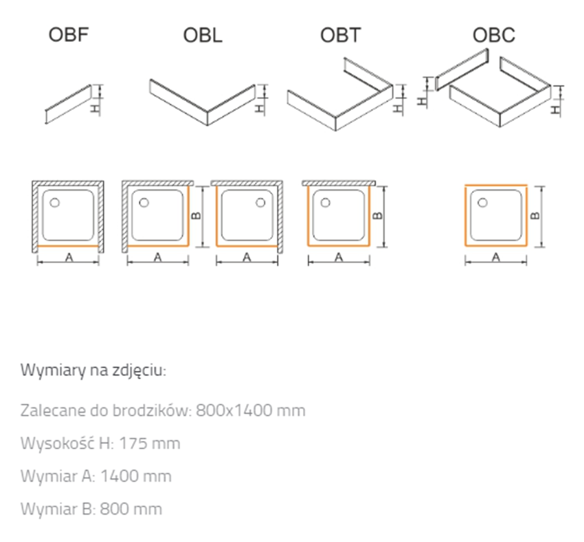 Obudowa do brodzika Sanplast OBL 625-403-1370-01-000 rys techniczny