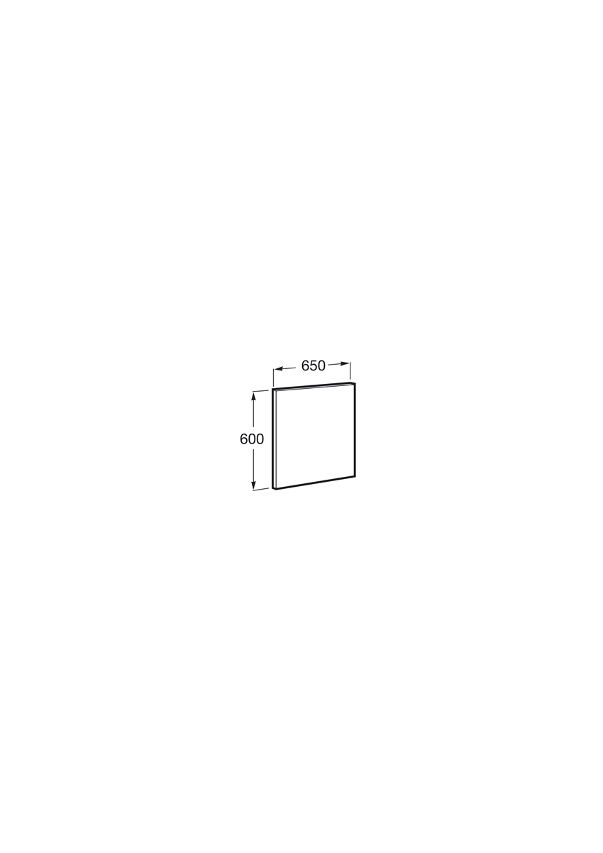 Lustro łazienkowe 65x4,5x60 cm Roca Cube rysunek techniczny