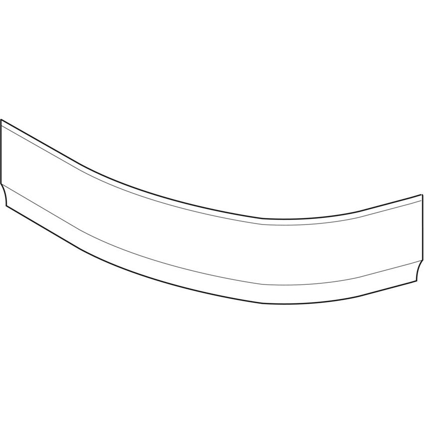Obudowa przednia do asymetrycznej wanny prawa 160 cm biała błyszcząca Geberit Selnova rysunek