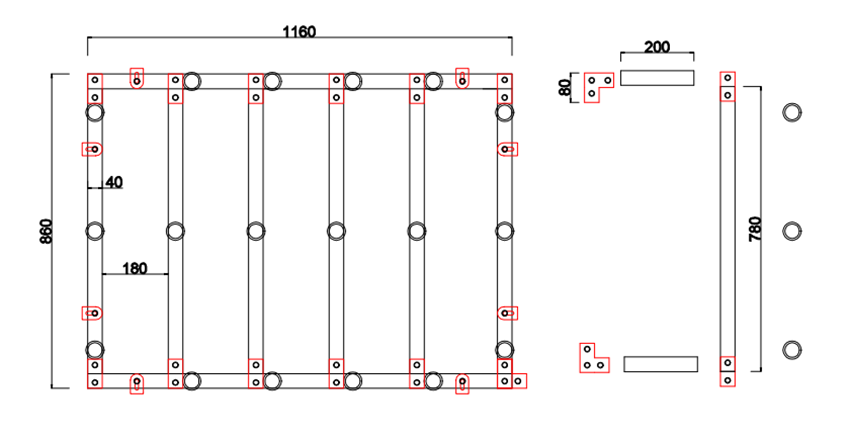 Stelaż Schedpol L20 rys techniczny