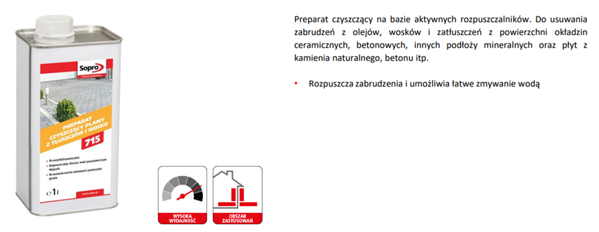 Preparat czyszczący Sopro WE 715 karta techniczna