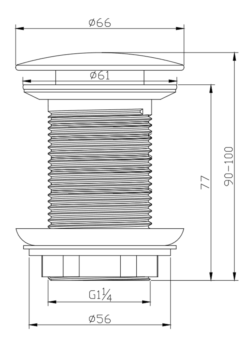 Bateria umywalkowa wysoka stojąca korek klik-klak IÖ Vida rysunek