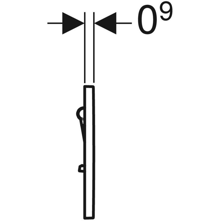 Przycisk spłukujący pneumatyczny do pisuaru chrom matowy Geberit Typ 01 rysunek