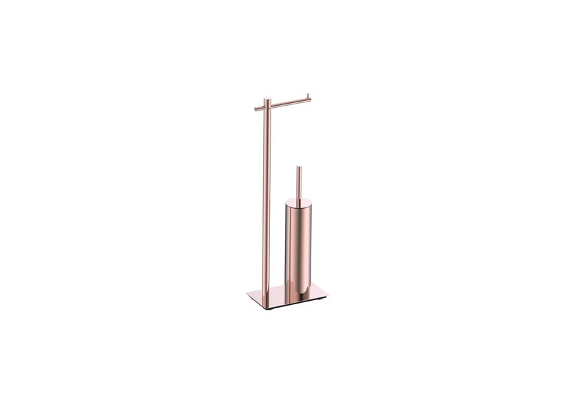 Stojak na papier toaletowy ze szczotką WC brushed rose gold IÖ Luvia