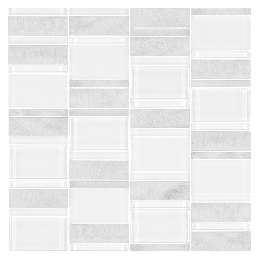 Mozaika metalowa 29,3x29,8 cm Dunin Metallic Allumi Piano White 73