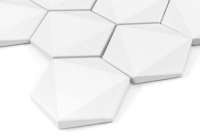 Mozaika 30x26 cm Dunin Hexagonic White 74