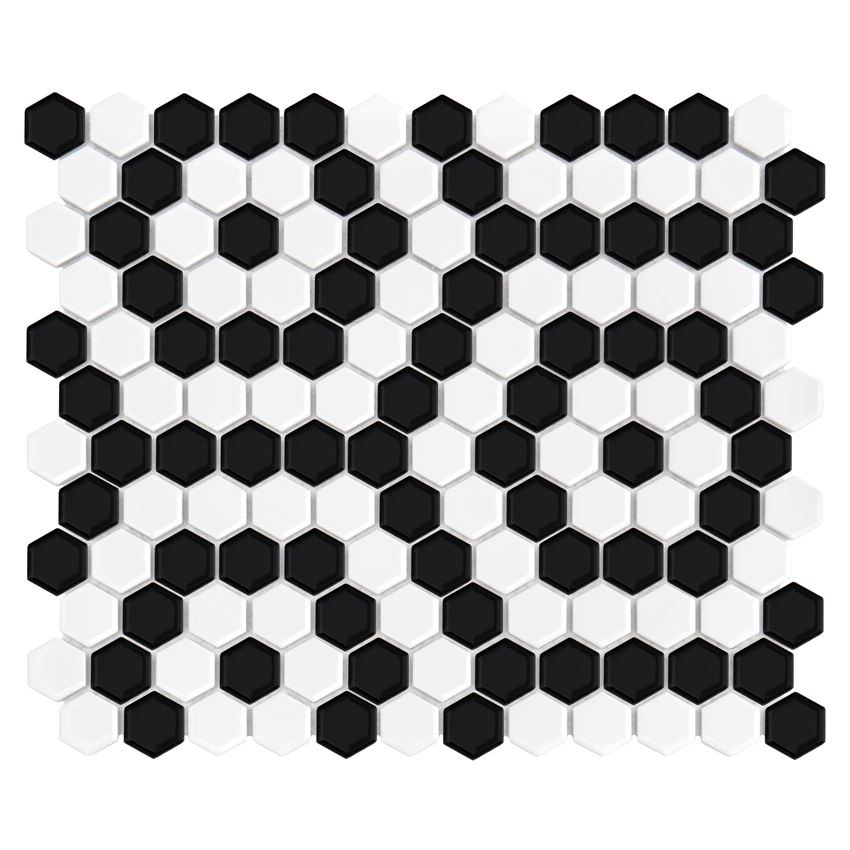 Mozaika gresowa 26x30 cm Dunin Hexagonic Mini Hexagon B&W Nano