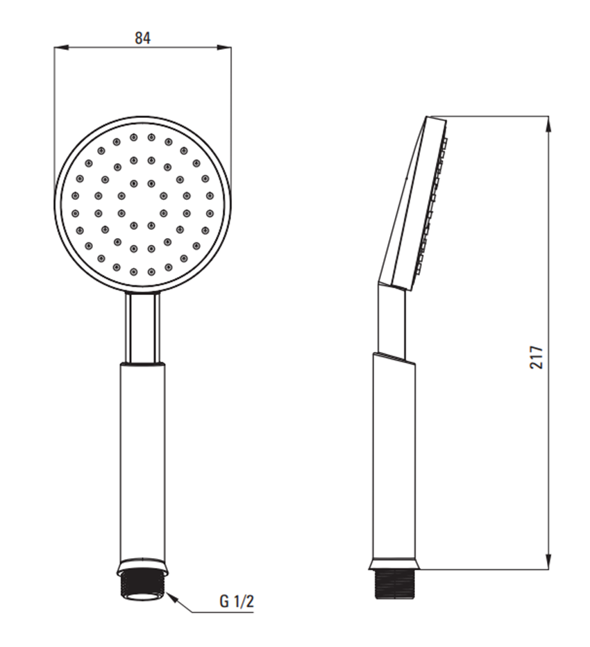 Zestaw prysznicowy Deante Temisto BQT M18P rys techniczny
