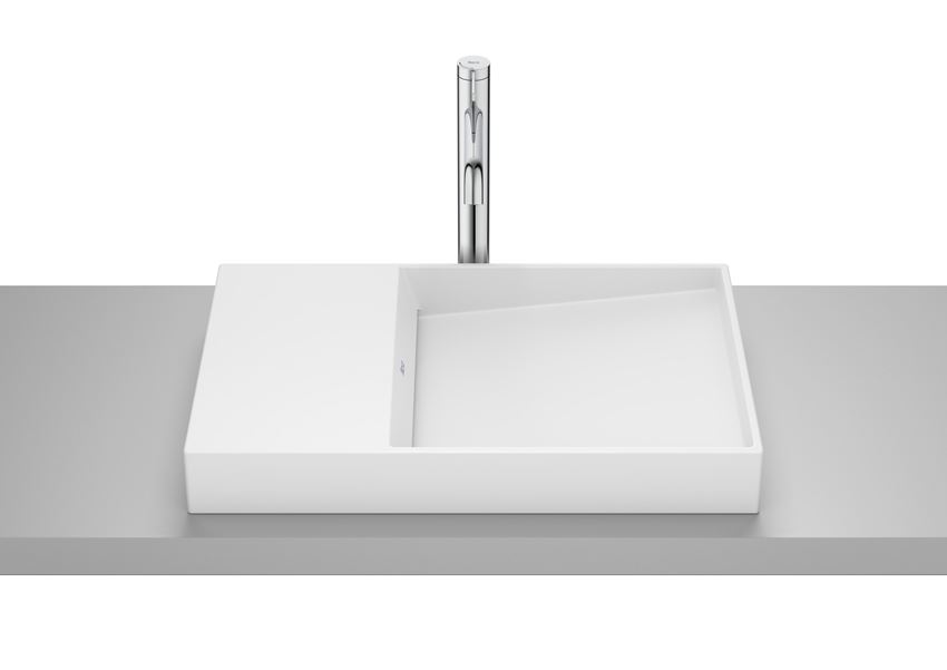Umywalka nablatowa bez otworu na baterię - DASH 60x38x8 cm biały mat Roca Horizon