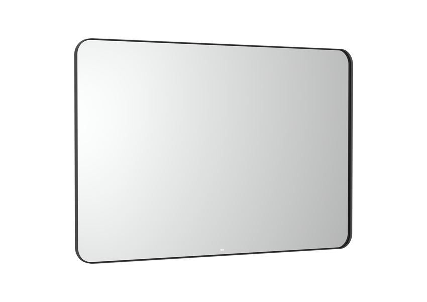 Lustro w ramie z oświetleniem obwodowym LED 120x70 cm czarne Roca Luna
