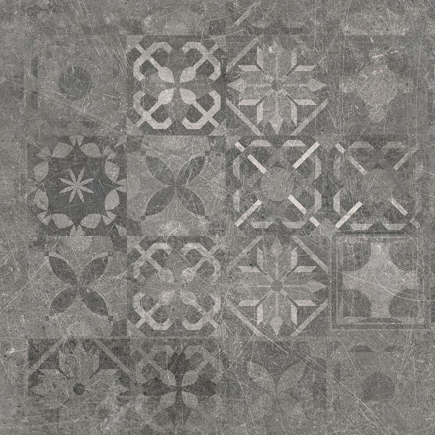 Płytka dekoracyjna 60x60 cm Cerrad Softcement graphite patchwork Mat