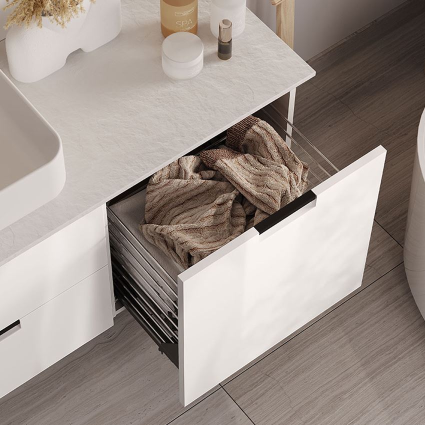 Szafka pod blat wisząca z koszem 50 cm biały mat Defra Avola