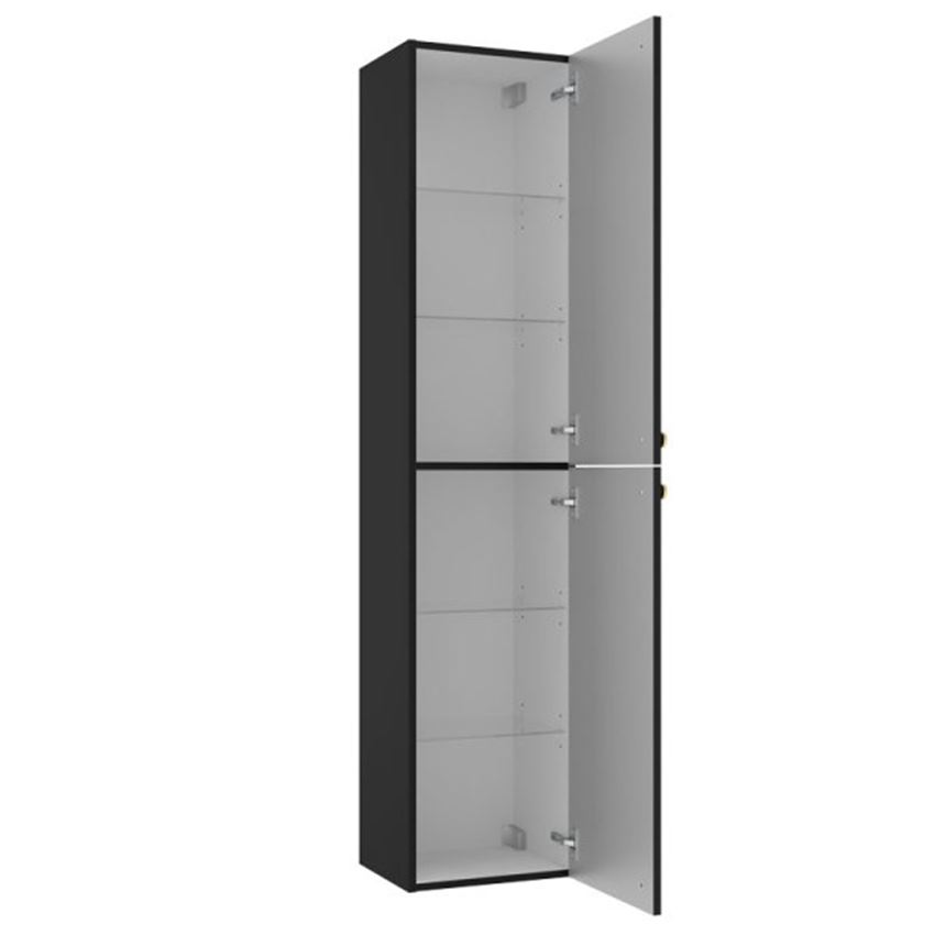 Słupek wiszący bez uchwytów 37x170 cm lakier czarny mat Defra Fuego