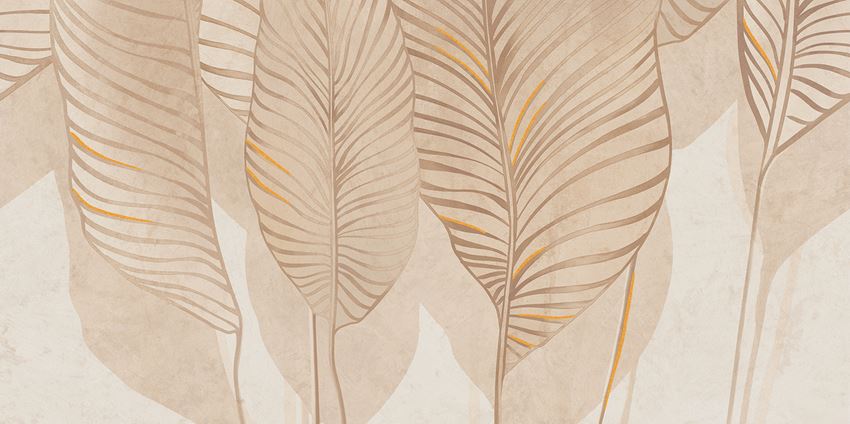 Dekor ścienny gresowy mat, 59,8x119,8 cm Tubądzin Mild Clay Leaves B
