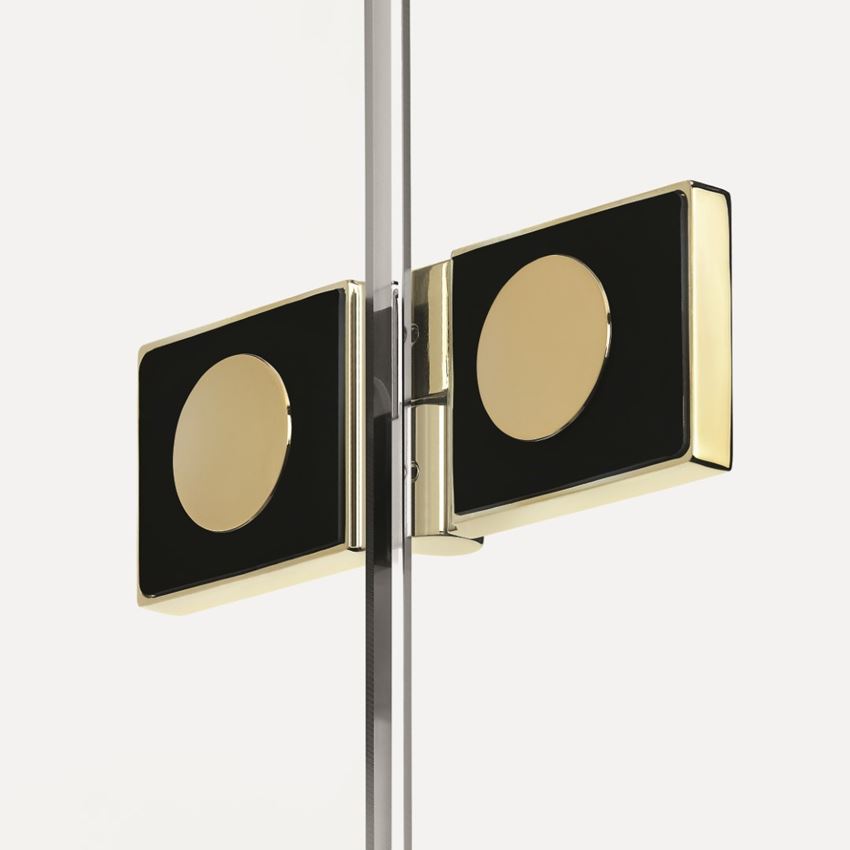 Kabina prysznicowa prostokątna prawa szkło przezroczyste profile złote New Trendy New Soleo Light Gold detal