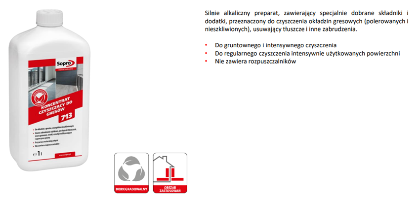 Koncentrat czyszczący Sopro FIR 713 karta techniczna