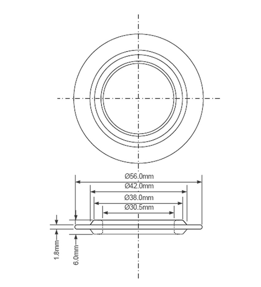 Uszczelka McAlpine P-VSEAL-STEAM-2 rys techniczny