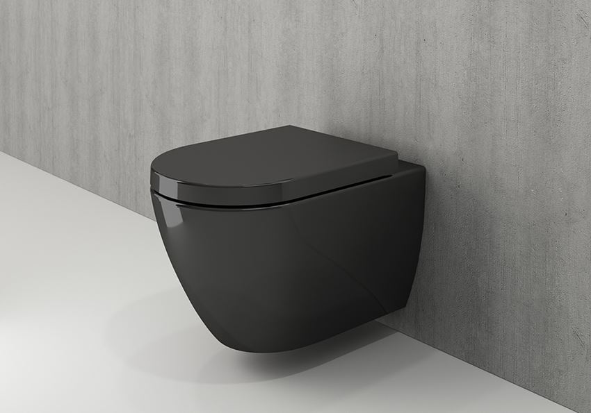 Miska WC wisząca bez deski Glossy Black Bocchi Venezia
