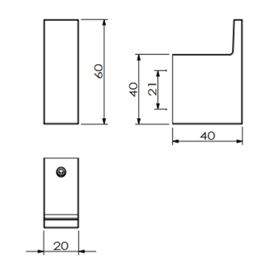 Wieszak na ręcznik 2 cm Kludi Vela C rysunek