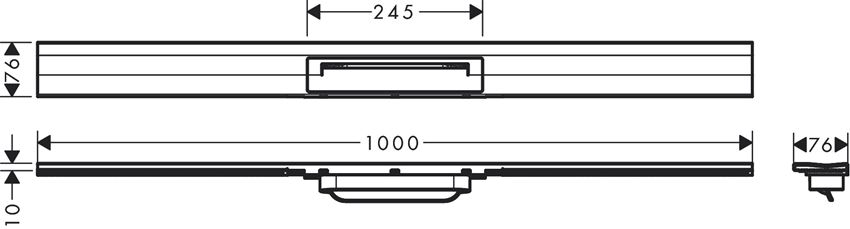 Element zewnętrzny odpływu liniowego 1000 Hansgrohe RainDrain Flex rysunek