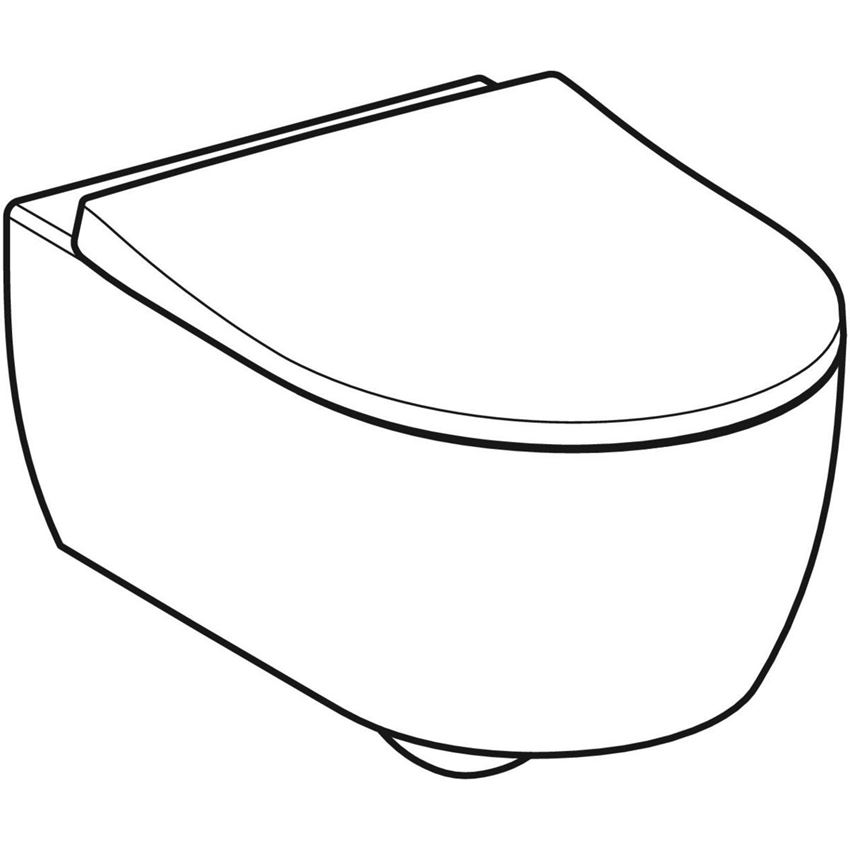 Miska WC wisząca Rimfree ukryte mocowania z deską Geberit iCon rysunek