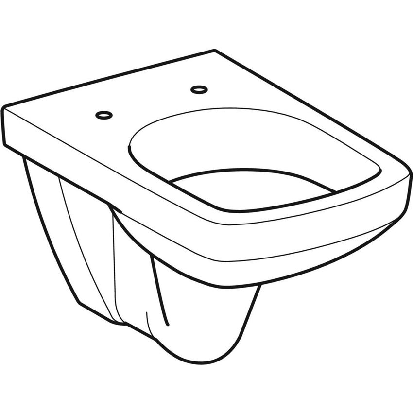 Miska WC wisząca bez deski biała Geberit Selnova Square rysunek