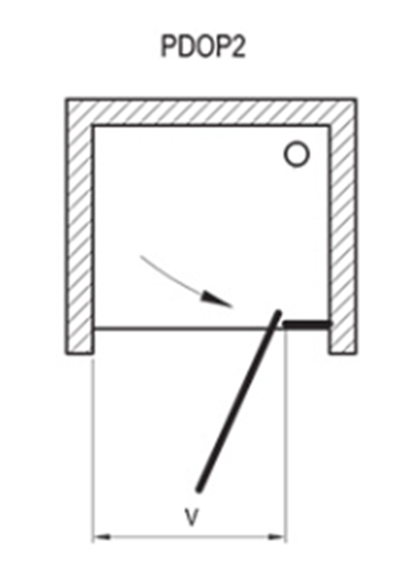 Drzwi prysznicowe Ravak Pivot PDOP2-100 rys techniczny
